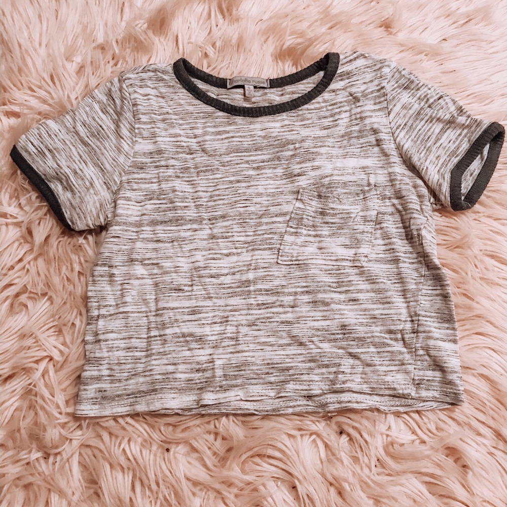 Heatherd grey crop top Charlotte Russe